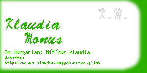 klaudia monus business card